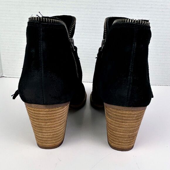 Dolce Vita Jana Black Suede Ankle Booties Heeled Zip Side Boots Classic sz 7.5 - Picture 6 of 12